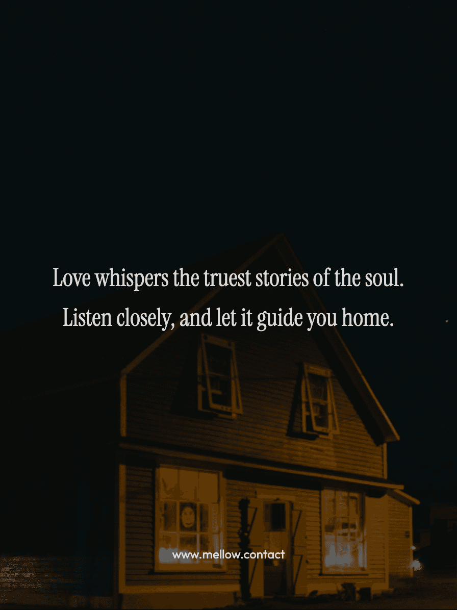 Love whispers the truest stories of the soul. Listen closely, and let it guide you home.