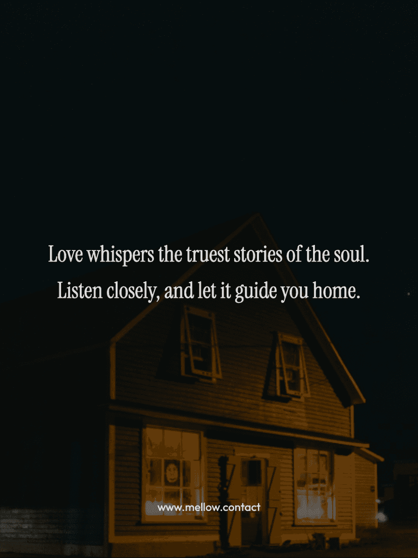 Love whispers the truest stories of the soul. Listen closely, and let it guide you home.