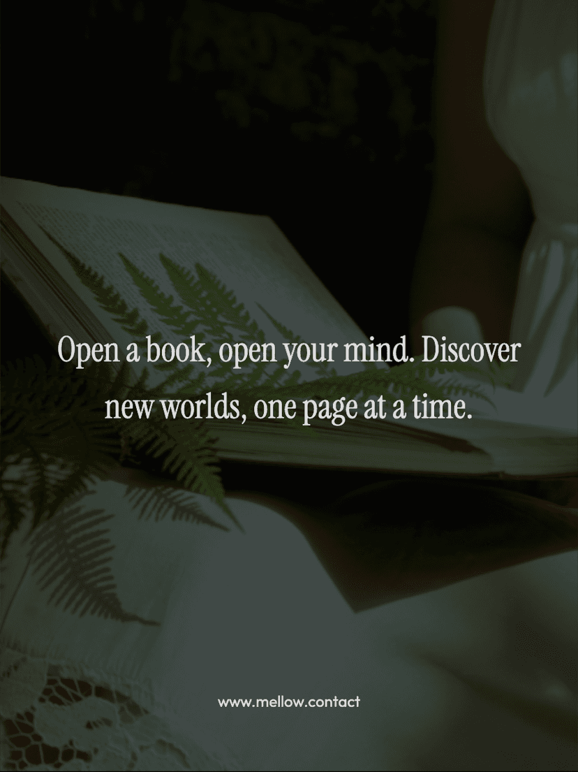 Open a book, open your mind. Discover new worlds, one page at a time.
